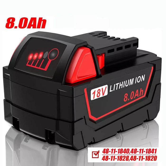 M-18 18v High Output Alternative Battery Pack 8ah 9ah 12Ah 15Ah for Milwaukee 48-11-1880 48-11-1850 48-11-1865 48-11-1852