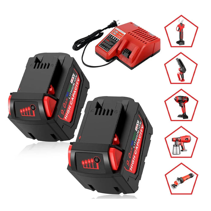M-18 18v High Output Alternative Battery Pack 8ah 9ah 12Ah 15Ah for Milwaukee 48-11-1880 48-11-1850 48-11-1865 48-11-1852