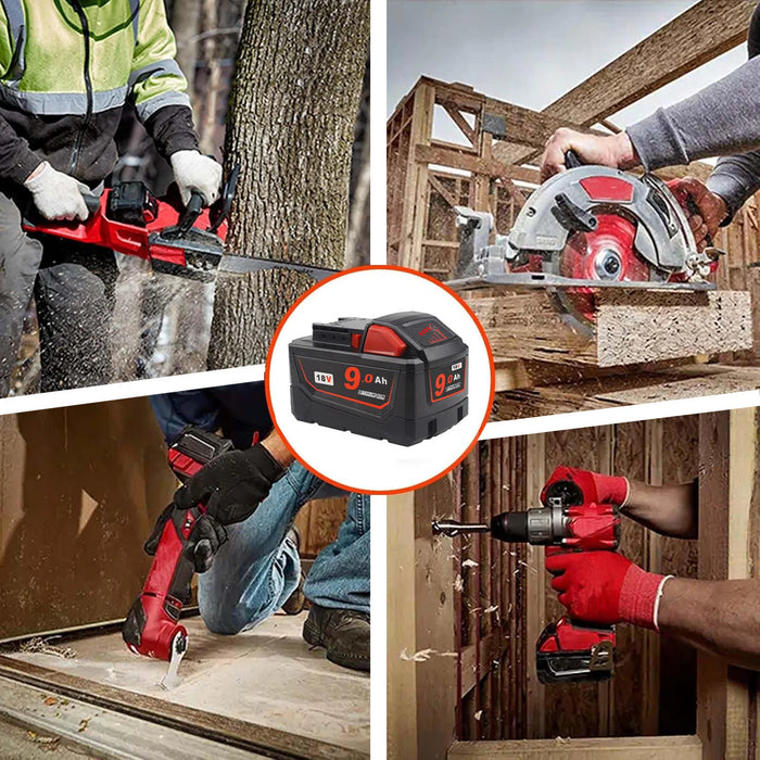 M-18 18v High Output Alternative Battery Pack 8ah 9ah 12Ah 15Ah for Milwaukee 48-11-1880 48-11-1850 48-11-1865 48-11-1852