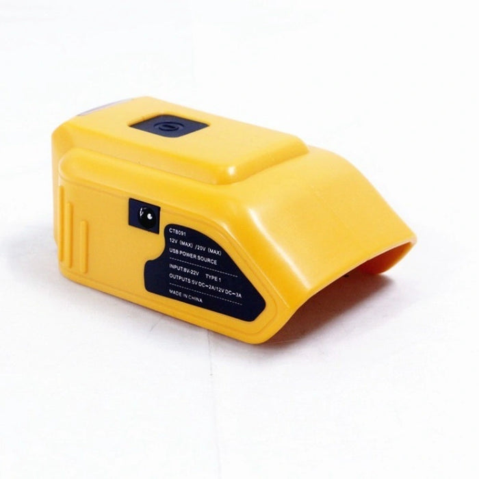 Replaces DeWalt 18V Battery Adapter DCB090 USB Adapter with DC Port and LED Light