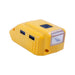 Replaces DeWalt 18V Battery Adapter DCB090 USB Adapter with DC Port and LED Light