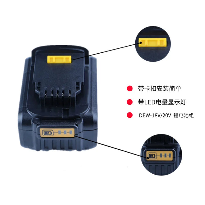 Replaces DeWalt 18V20V power tool lithium battery DCB200 hand drill tool battery