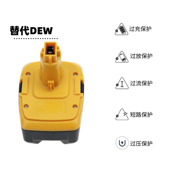 Replaces DeWalt 18V lithium battery pack for DC9180 DC9096 power tools